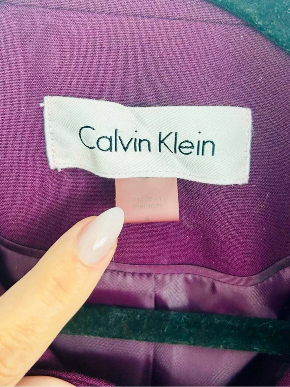 Calvin Klein Women's Deep Plum w/ Gold Zipper accent - Picture 3 of 4